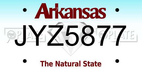 JYZ5877 Arkansas License Plate