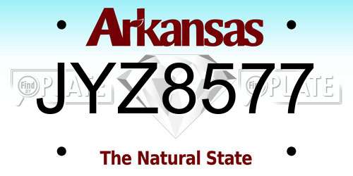 JYZ8577 Arkansas License Plate