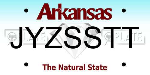 JYZSSTT Arkansas License Plate