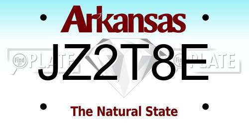 JZ2T8E Arkansas License Plate