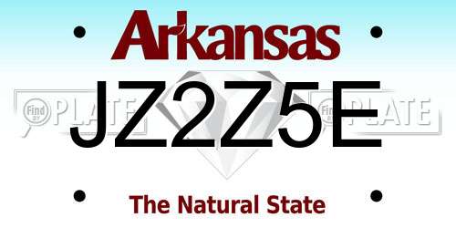 JZ2Z5E Arkansas License Plate