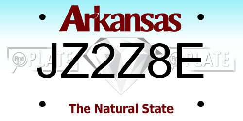 JZ2Z8E Arkansas License Plate