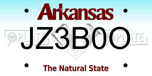 JZ3B0O Arkansas License Plate