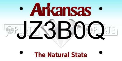 JZ3B0Q Arkansas License Plate