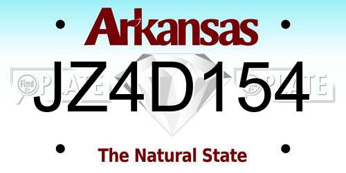 JZ4D154 Arkansas License Plate