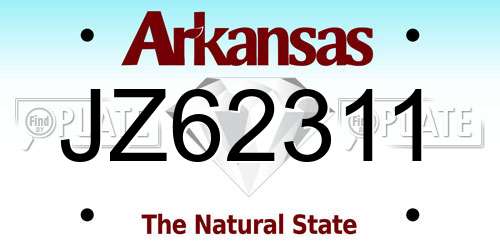 JZ62311 Arkansas License Plate
