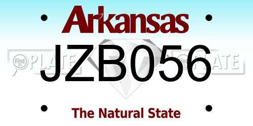 JZB056 Arkansas License Plate