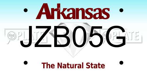 JZB05G Arkansas License Plate