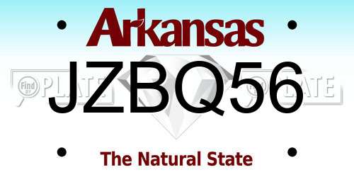 JZBQ56 Arkansas License Plate