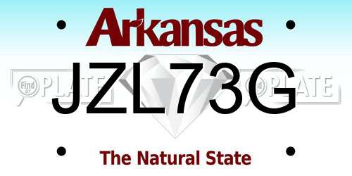 JZL73G Arkansas License Plate