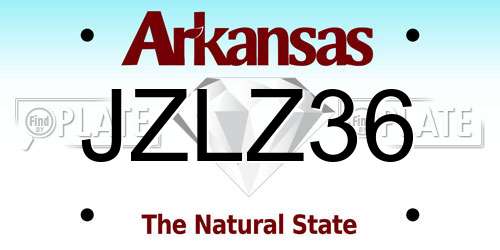 JZLZ36 Arkansas License Plate