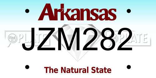 JZM282 Arkansas License Plate