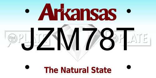 JZM78T Arkansas License Plate