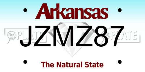 JZMZ87 Arkansas License Plate
