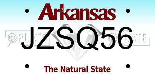 JZSQ56 Arkansas License Plate