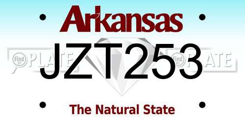 JZT253 Arkansas License Plate