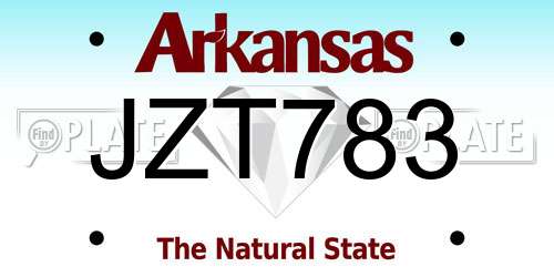 JZT783 Arkansas License Plate