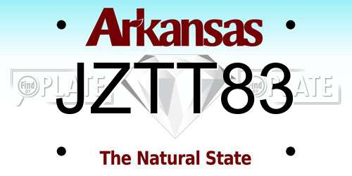 JZTT83 Arkansas License Plate
