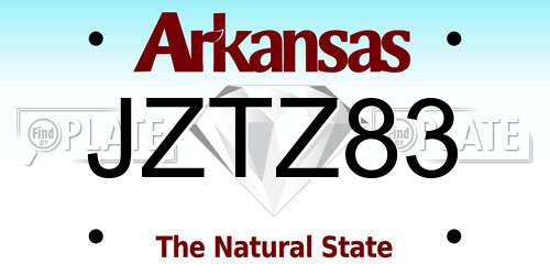 JZTZ83 Arkansas License Plate