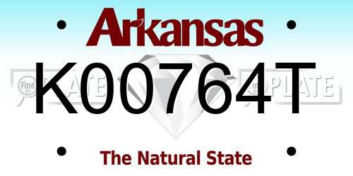 K00764T Arkansas License Plate