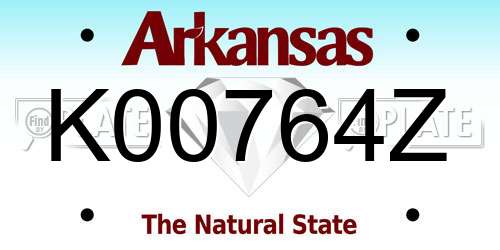 K00764Z Arkansas License Plate