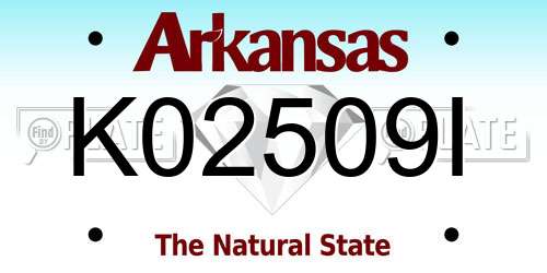K02509I Arkansas License Plate
