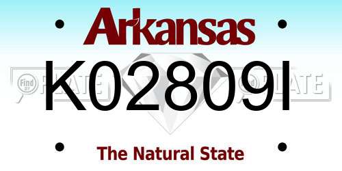 K02809I Arkansas License Plate