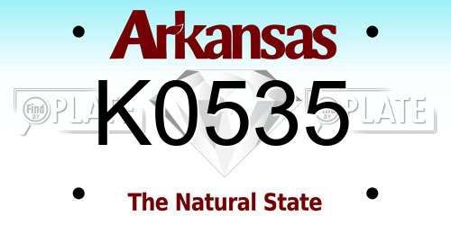 K0535 Arkansas License Plate