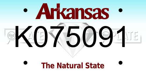 K075091 Arkansas License Plate