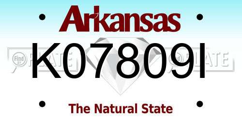 K07809I Arkansas License Plate