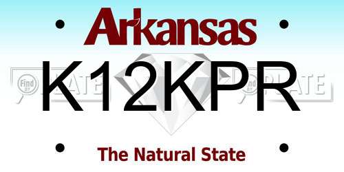 K12KPR Arkansas License Plate