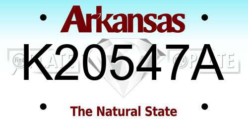 K20547A Arkansas License Plate