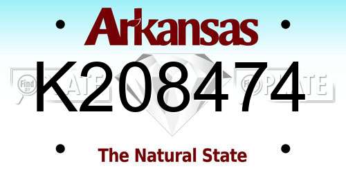K208474 Arkansas License Plate