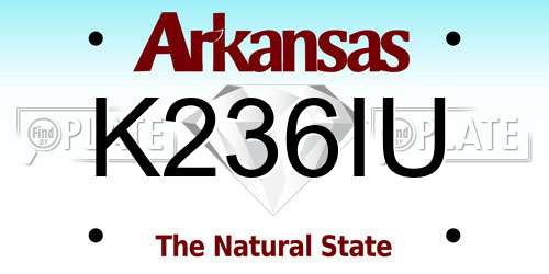 K236IU Arkansas License Plate