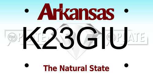 K23GIU Arkansas License Plate