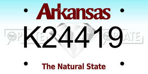 K24419 Arkansas License Plate