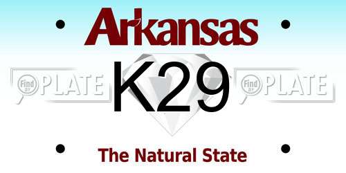 K29 Arkansas License Plate