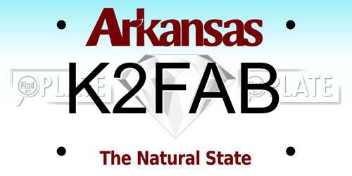 K2FAB Arkansas License Plate