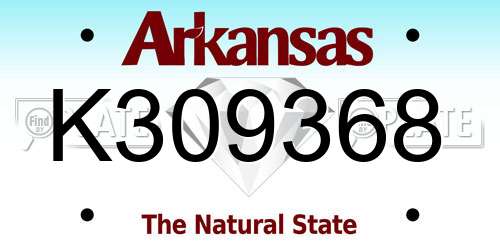 K309368 Arkansas License Plate