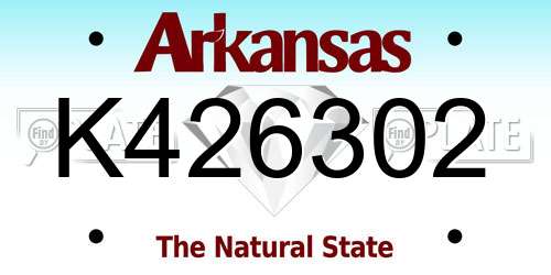 K426302 Arkansas License Plate