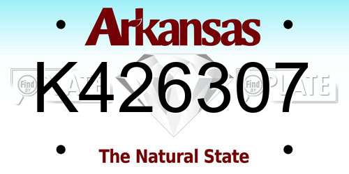 K426307 Arkansas License Plate