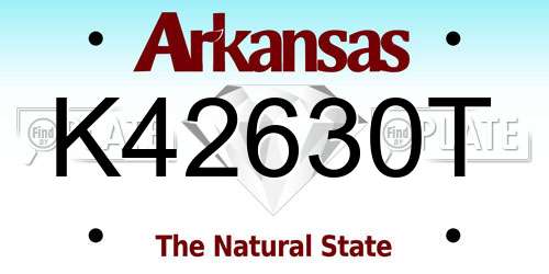 K42630T Arkansas License Plate