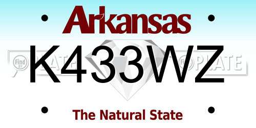 K433WZ Arkansas License Plate