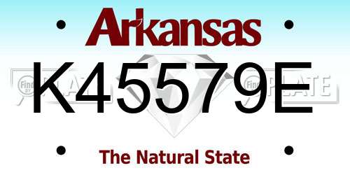 K45579E Arkansas License Plate