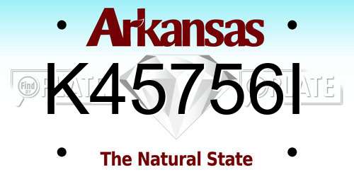 K45756I Arkansas License Plate