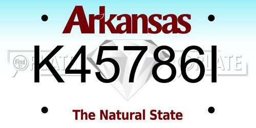 K45786I Arkansas License Plate
