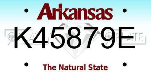 K45879E Arkansas License Plate