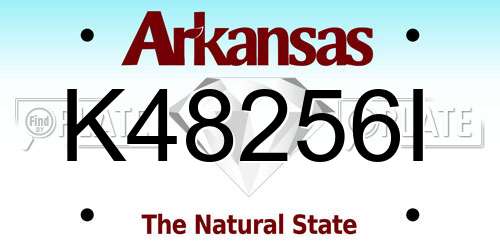 K48256I Arkansas License Plate