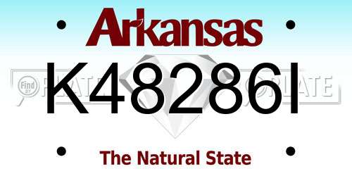 K48286I Arkansas License Plate