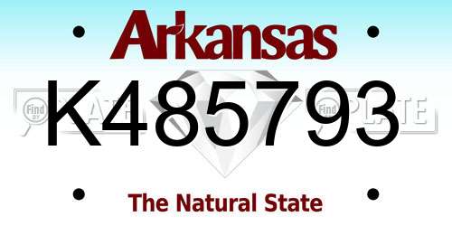 K485793 Arkansas License Plate